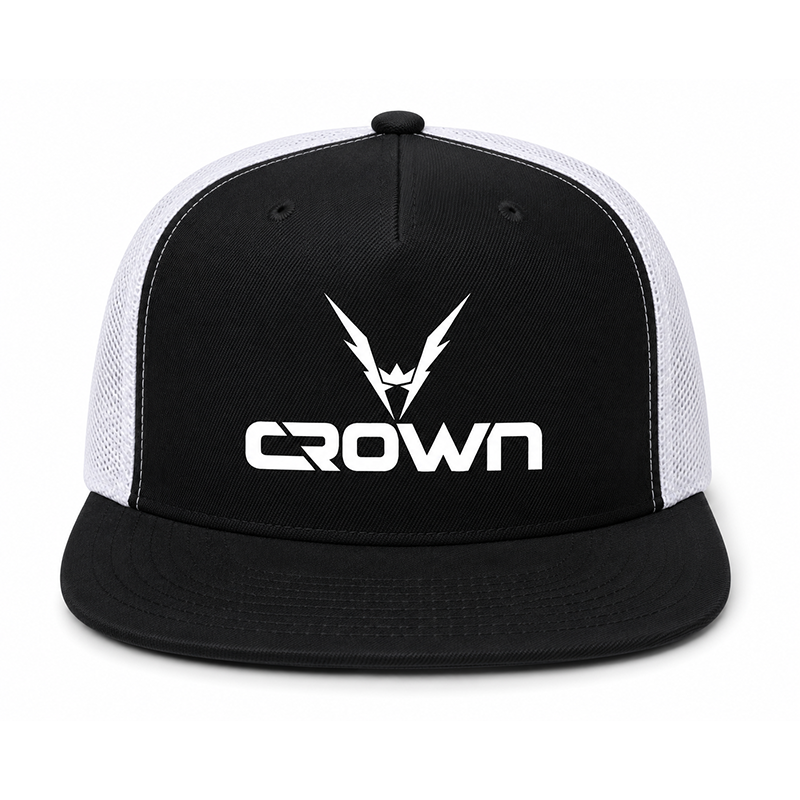 Classic Crown Snapback Hat -  Black/White