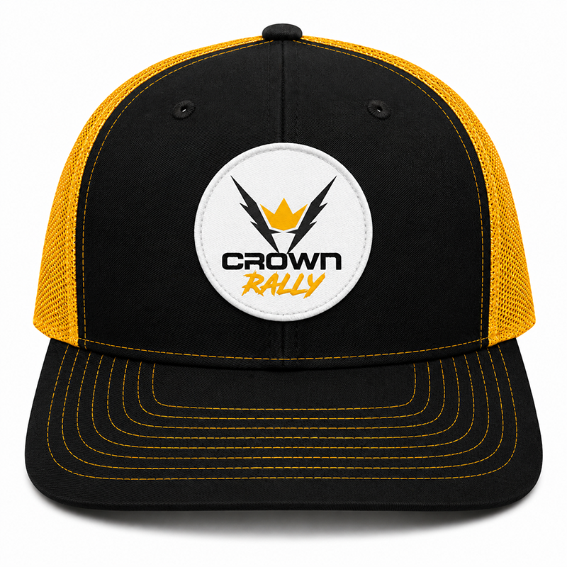 Rally Patch Trucker Hat - Black/Yellow